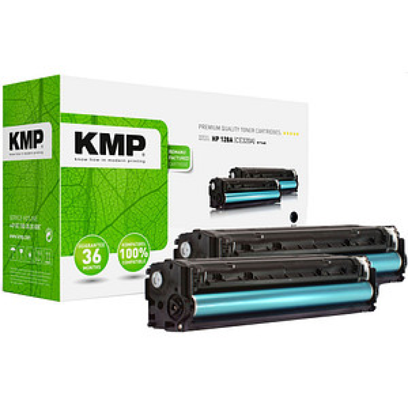 KMP H-T144D schwarz Toner kompatibel zu HP 128A (CE320AD), 2er-Set – Bild 1 von 3