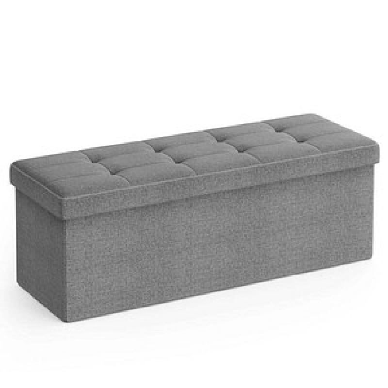 SONGMICS Sitztruhe LSF77G hellgrau Stoff 110,0 cm – Bild 1 von 10