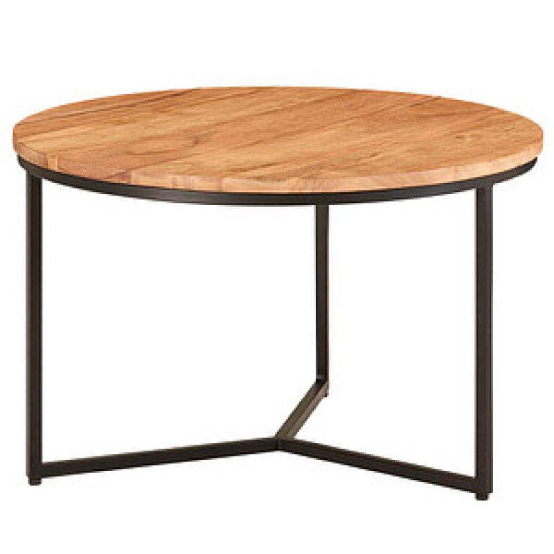 WOHNLING Couchtisch rund Massivholz akazie 60,0 x 60,0 x 38,0 cm, 1 St. – Bild 1 von 6