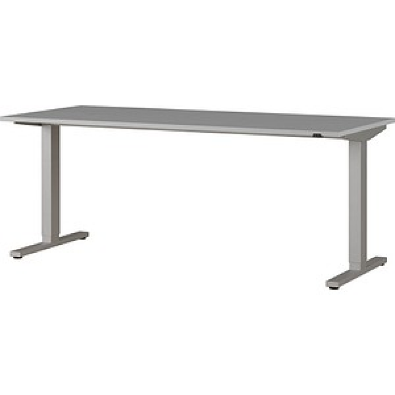 GERMANIA Agenda Office Schreibtisch lichtgrau rechteckig, T-Fuß-Gestell silber 180,0 x 80,0 cm – Bild 1 von 9