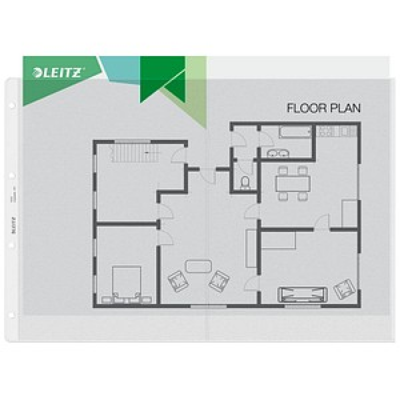 LEITZ Prospekthüllen DIN A3 quer transparent glatt 0,13 mm, 50 St. – Bild 1 von 6