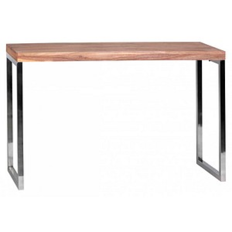 WOHNLING Schreibtisch akazie rechteckig, Kufen-Gestell chrom 120,0 x 45,0 cm – Bild 1 von 8