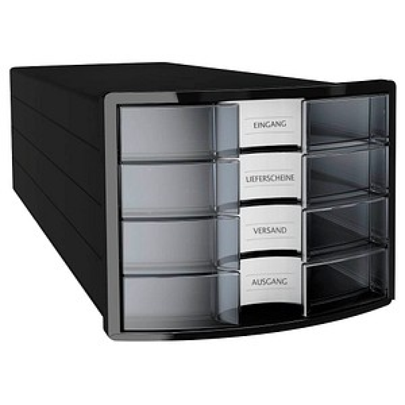 HAN Schubladenbox Impuls transparent 1012-363D, DIN A4 mit 4 Schubladen, 1 St. – Bild 1 von 5