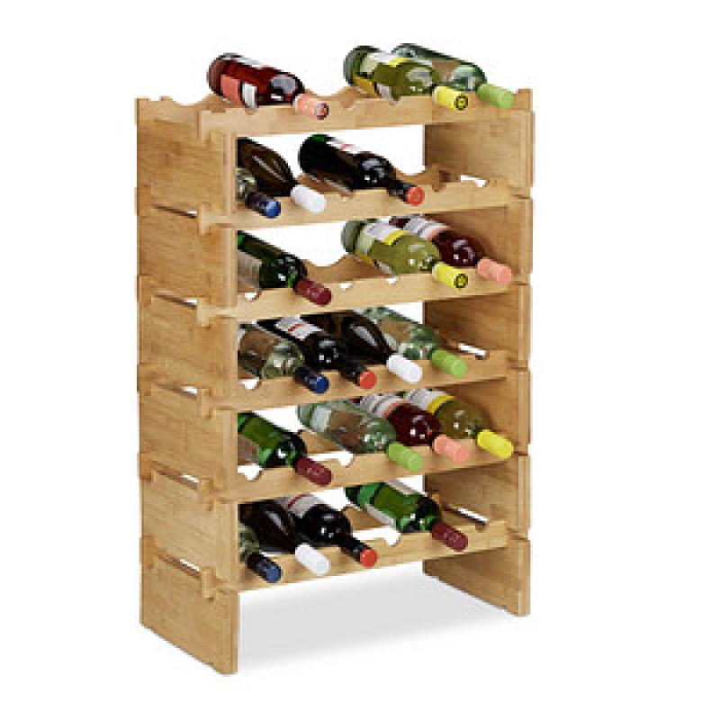 relaxdays Weinregal braun 60,0 x 28,5 x 86,0 cm, 1 St. – Bild 1 von 7