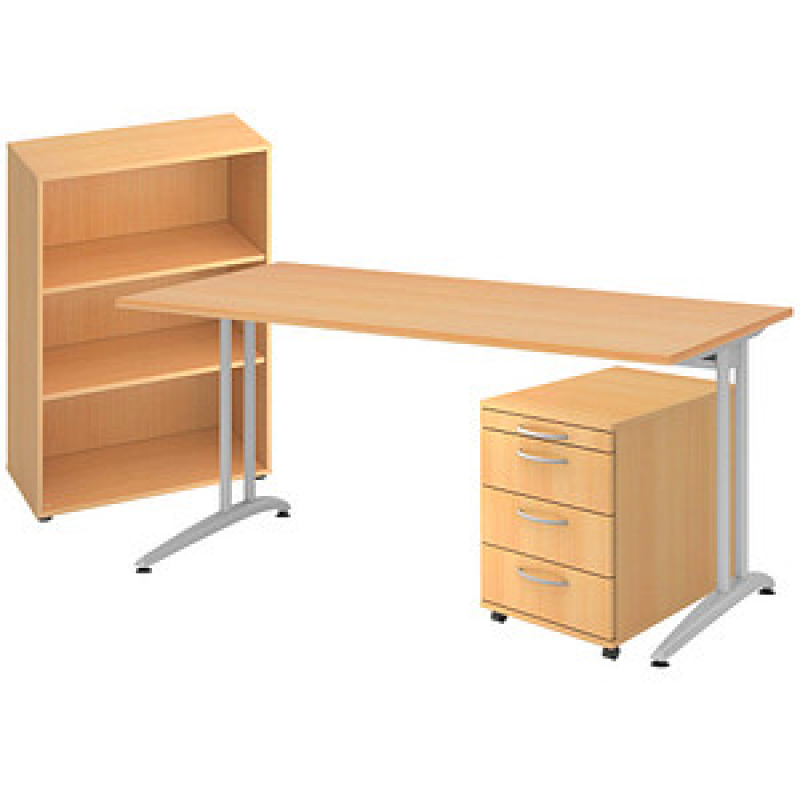HAMMERBACHER Altus Büromöbel-Set buche – Bild 1 von 10