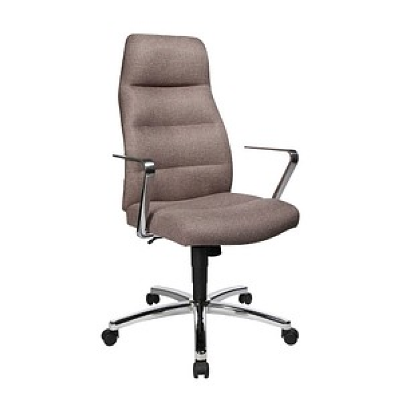Topstar Chefsessel Chairman® 70, NC79R DC8 Stoff braun, Gestell chrom – Bild 1 von 5