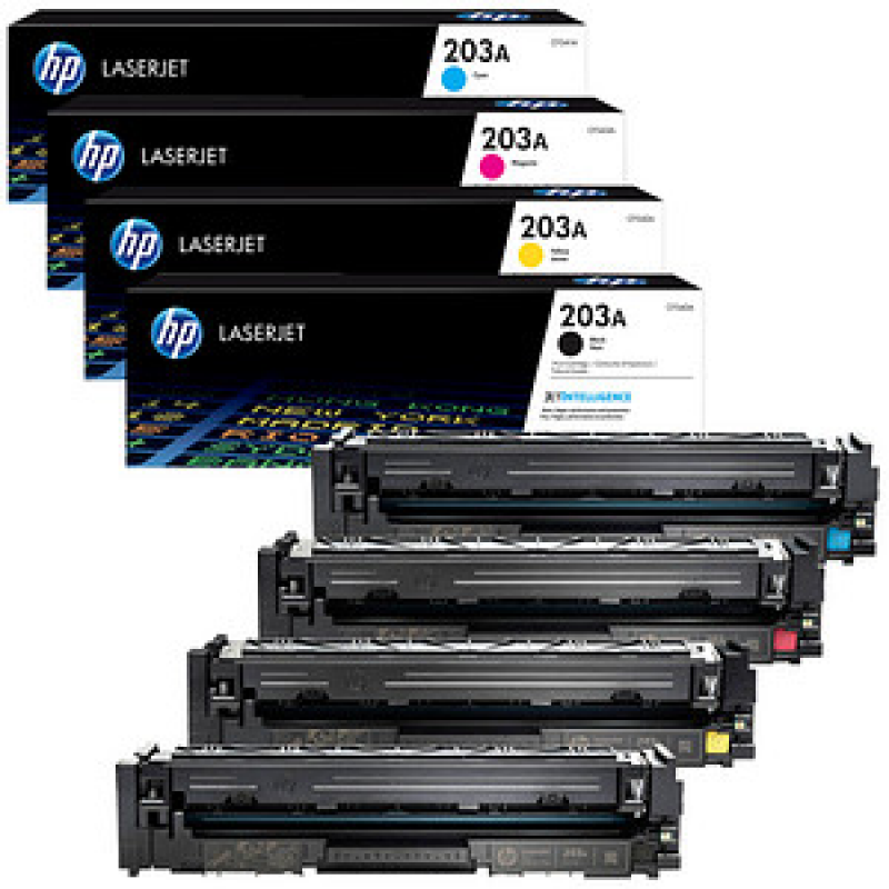HP 203A (CF540A/CF541A/CF543A/CF542A) schwarz, cyan, magenta, gelb Tonerkartuschen, 4er-Set – Bild 1 von 11