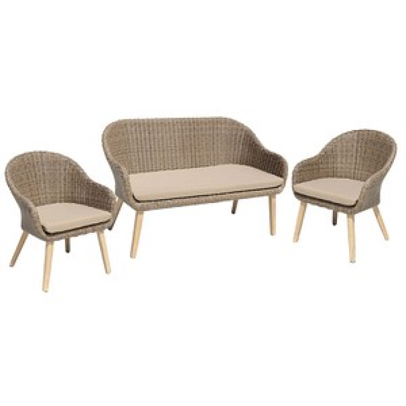 Garden Pleasure Loungegruppe Pueblo beige, braun Kunststoff, Metall, 6-teilig – Bild 1 von 5
