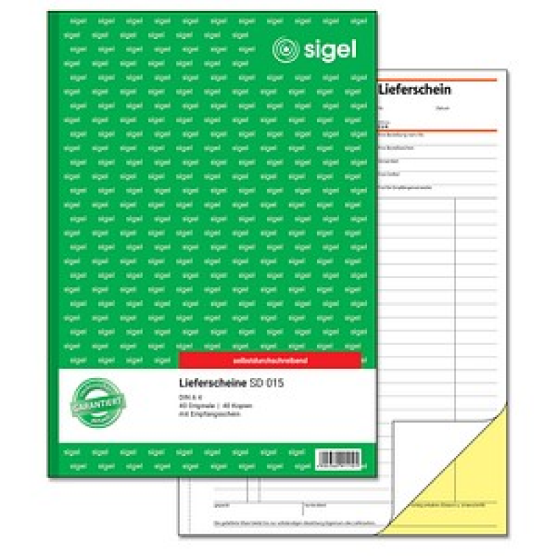 SIGEL Lieferschein mit Empfangsschein Formularbuch SD015, 1 St. – Bild 1 von 7