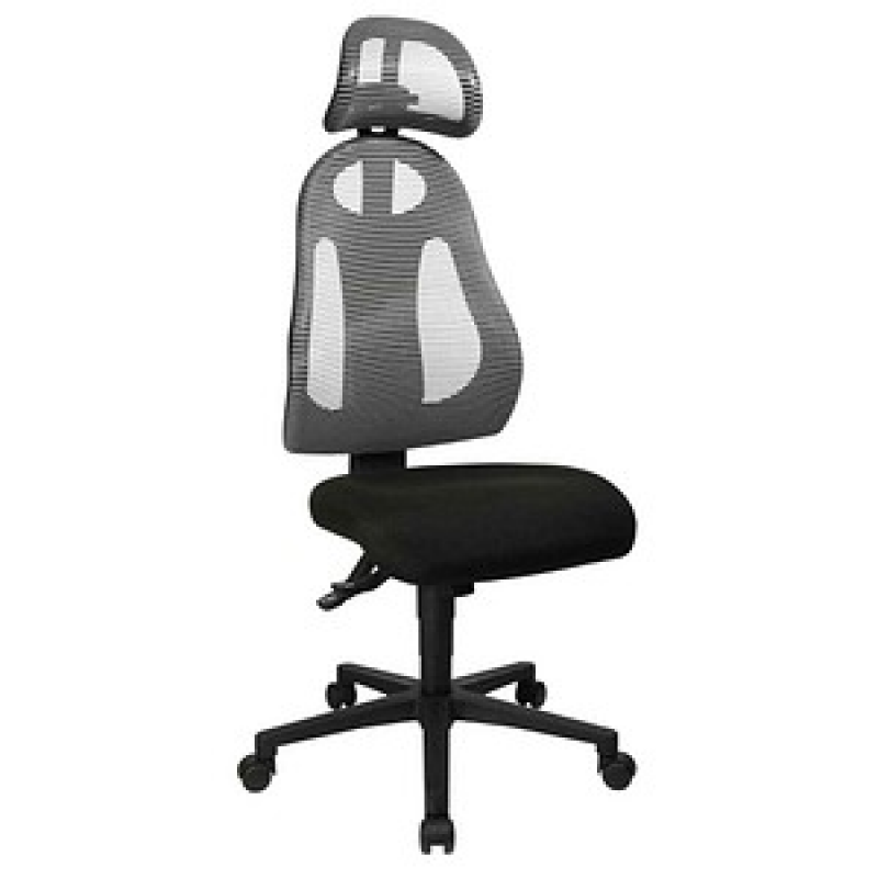 Topstar Bürostuhl Free Art mit Kopfstütze, FR100 G208X Stoff grau, Gestell schwarz – Bild 1 von 6