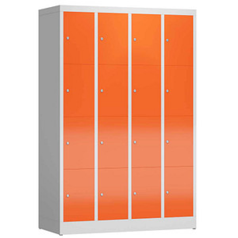 ClassiX Schließfachschrank feuerrot, lichtgrau X-520444, 16 Schließfächer 118,5 x 50,0 x 180,0 cm – Bild 1 von 2