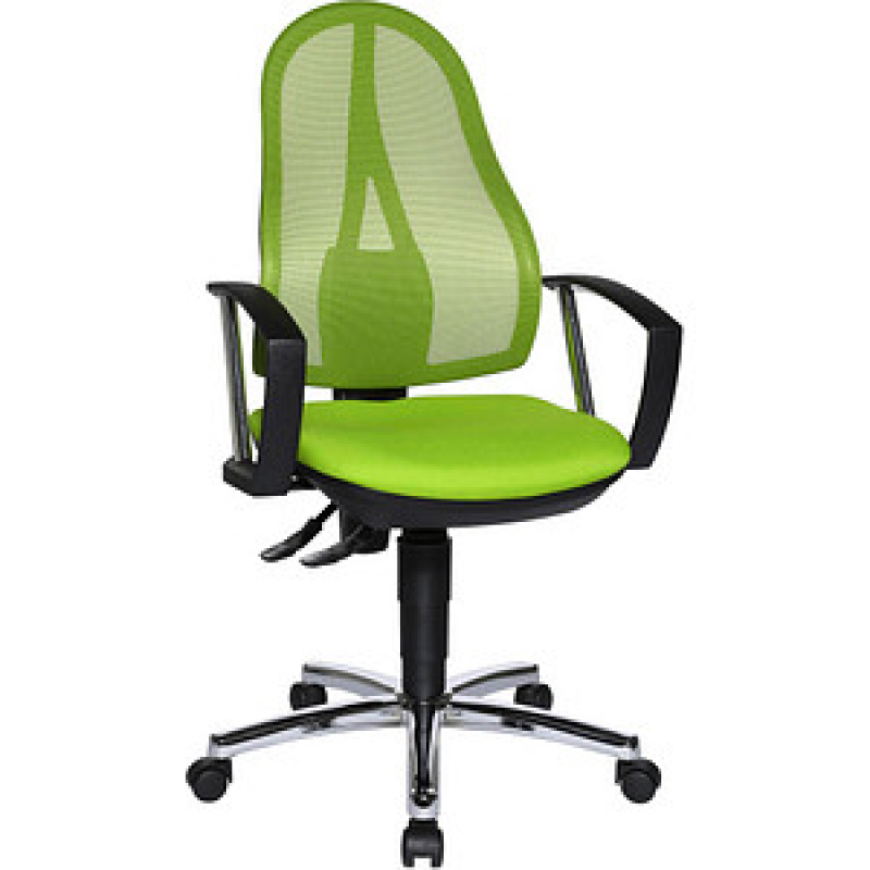 Topstar Bürostuhl Open Point P Plus, OP79A G05 Stoff grün, Gestell chrom – Bild 1 von 7