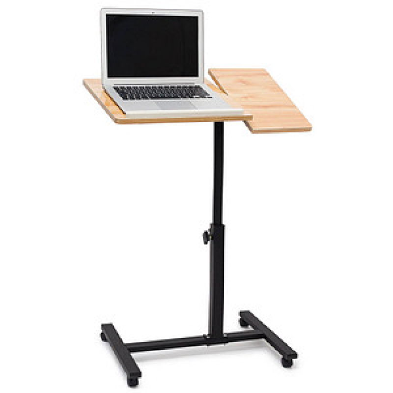 relaxdays PC-Tisch höhenverstellbar eiche hell 60,0 x 40,5 x 58,0 - 95,0 cm – Bild 1 von 9