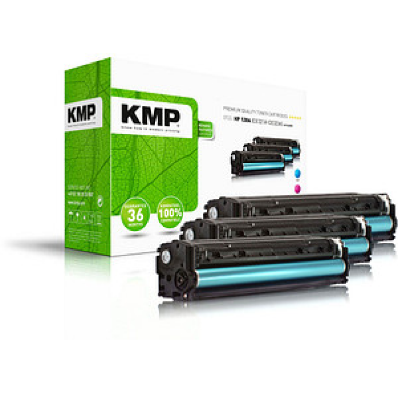KMP H-T144CMY cyan, magenta, gelb Toner kompatibel zu HP 128A (CF371AM), 3er-Set – Bild 1 von 3