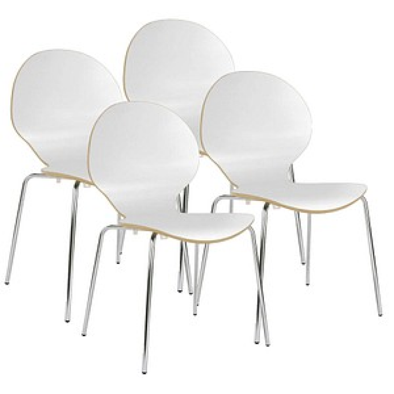 Nowy Styl Schalenstühle Cafe VI weiß Holz, 4 St. – Bild 1 von 5