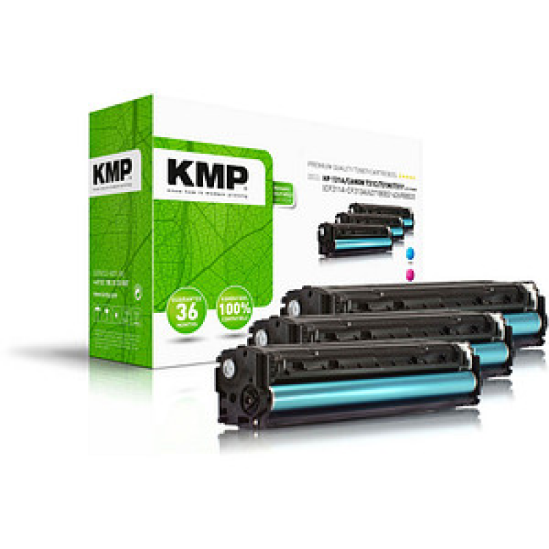 KMP H-T171CMY cyan, magenta, gelb Toner kompatibel zu HP 131A; Canon 731(U0SL1AM; 6271B002/6270B002/6269B002), 3er-Set – Bild 1 von 3