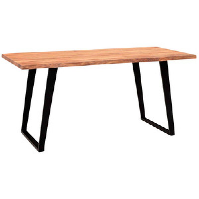WOHNLING Esstisch akazie rechteckig, U-Fuß-Gestell schwarz, 160,0 x 80,0 x 76,0 cm – Bild 1 von 5
