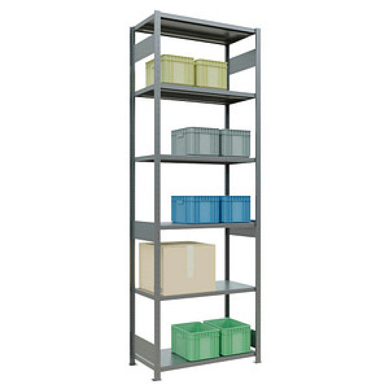 SCHULTE Schwerlastregal MULTIplus 250 12952-LR silber 100,0 x 50,0 x 300,0 cm – Bild 1 von 8