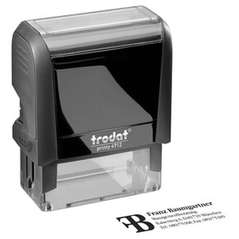 trodat Textstempel, individualisierbar printy 4912 selbstfärbend schwarz mit Logo, 1 St. - Nachträglich per Gutschein personalisieren – Bild 1 von 4