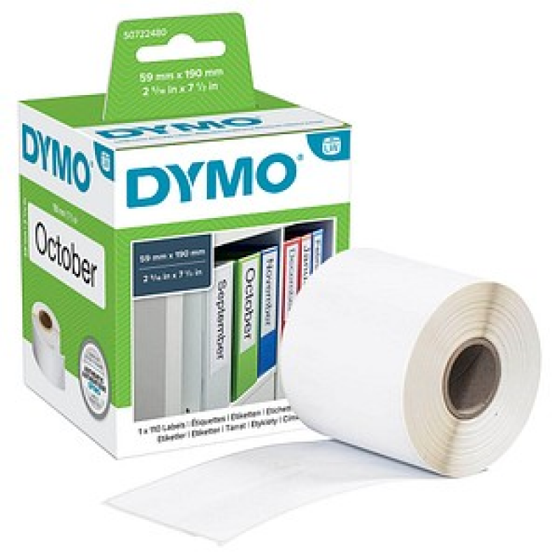 DYMO Etikettenrolle für Etikettendrucker S0722480 weiß, 59,0 x 190,0 mm, 1 x 110 Etiketten – Bild 1 von 3