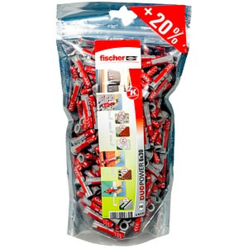 AKTION: fischer Big Pack - DuoPower 6x30 2K 536382 Universaldübel Ø 6 mm x 30 mm, 240 St. mit Prämie nach Registrierung – Bild 1 von 2