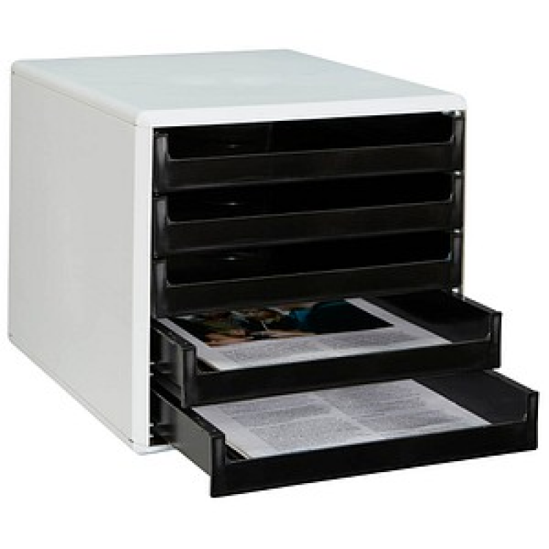 M&M Schubladenbox schwarz 30050901, DIN A4 mit 5 Schubladen, 1 St. – Bild 1 von 2