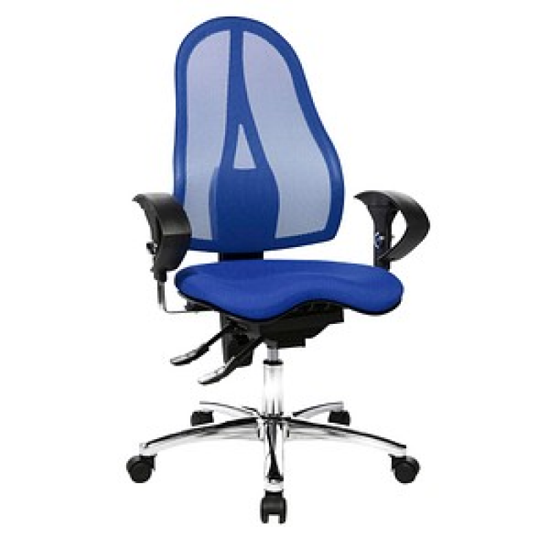Topstar Bürostuhl Sitness® 15, ST19UT38 Stoff blau, Gestell chrom – Bild 1 von 8