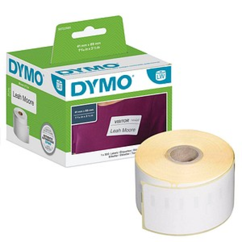 DYMO Etikettenrolle für Etikettendrucker S0722560 weiß, 41,0 x 89,0 mm, 1 x 300 Etiketten – Bild 1 von 3