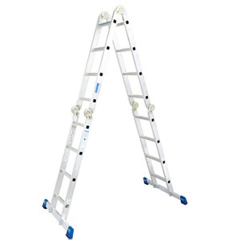 KRAUSE Gelenkleiter STABILO silber 16 Sprossen, H: 130,0 cm – Bild 1 von 2