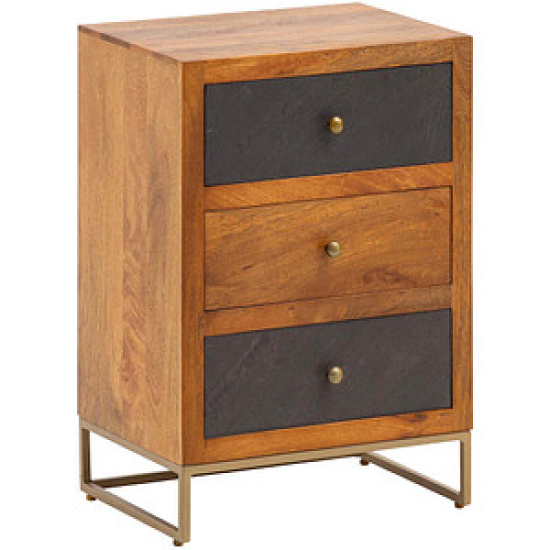 WOHNLING Nachttisch rechteckig Massivholz braun 40,0 x 30,0 x 60,0 cm, 1 St. – Bild 1 von 6
