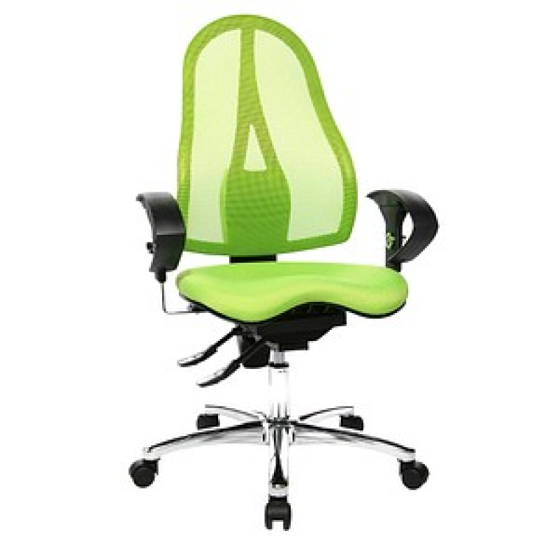 Topstar Bürostuhl Sitness® 15, ST19UG05 Stoff grün, Gestell chrom – Bild 1 von 8
