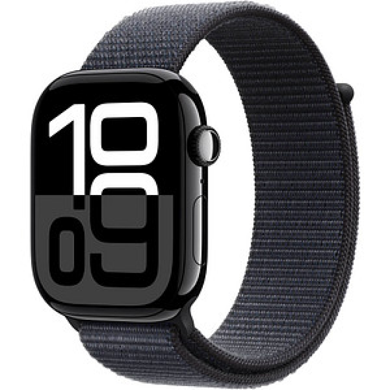 Apple Watch Series 10 46 mm Aluminium (GPS+Cellular) Sport Loop tinte, diamantschwarz – Bild 1 von 2