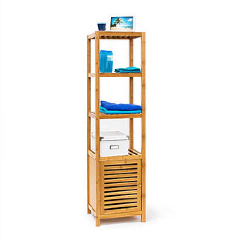 relaxdays Badregal braun 36,5 x 33,0 x 140,0 cm – Bild 1 von 7