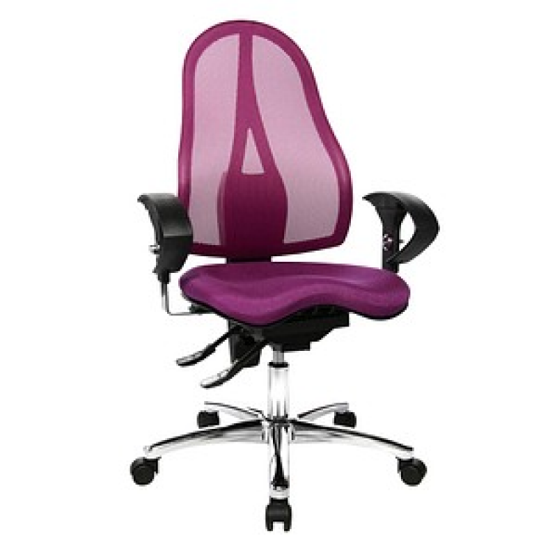 Topstar Bürostuhl Sitness® 15, ST19UG03 Stoff lila, Gestell chrom – Bild 1 von 8