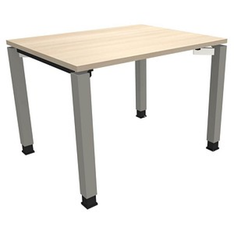 fm Sidney höhenverstellbarer Schreibtisch akazie rechteckig, 4-Fuß-Gestell Quadratrohr silber 100,0 x 80,0 cm – Bild 1 von 2