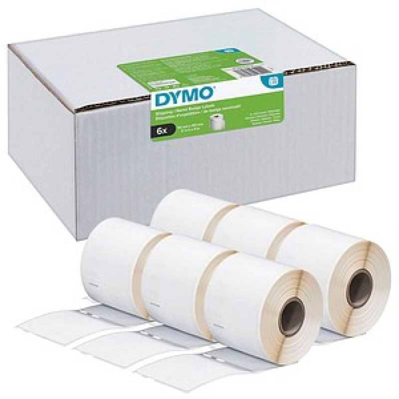 DYMO Etikettenrollen für Etikettendrucker S0722430 weiß, 54,0 x 101,0 mm, 6 x 220 Etiketten – Bild 1 von 6