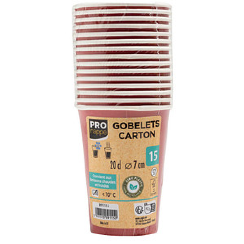 PROnappe Einweg-Kaffeebecher rot 200,0 ml, 15 St. – Bild 1 von 3