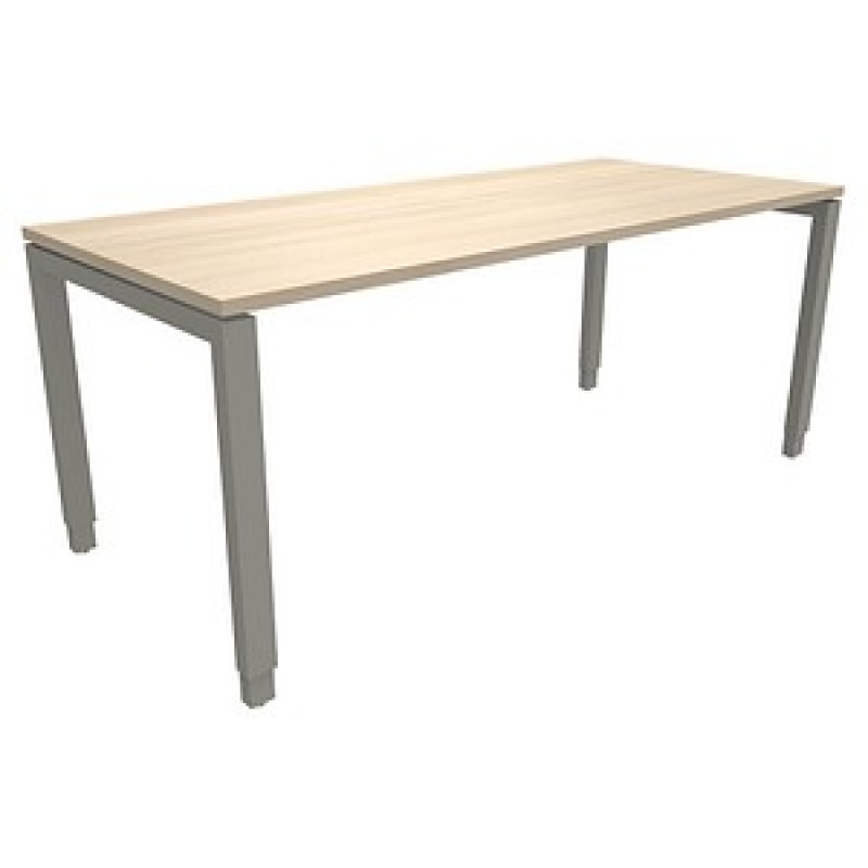 fm Sidney höhenverstellbarer Schreibtisch akazie rechteckig, 4-Fuß-Gestell Quadratrohr silber 180,0 x 80,0 cm – Bild 1 von 2