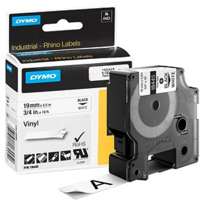 DYMO Schriftband RHINO 18445, 19 mm, schwarz auf weiß, 1 St. – Bild 1 von 6