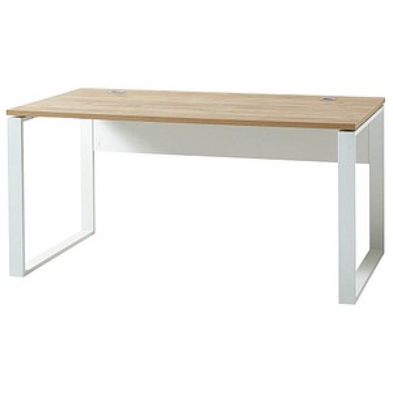 GERMANIA Lioni Schreibtisch weiß, eiche rechteckig, O-Fuß-Gestell weiß 158,0 x 79,0 cm – Bild 1 von 8
