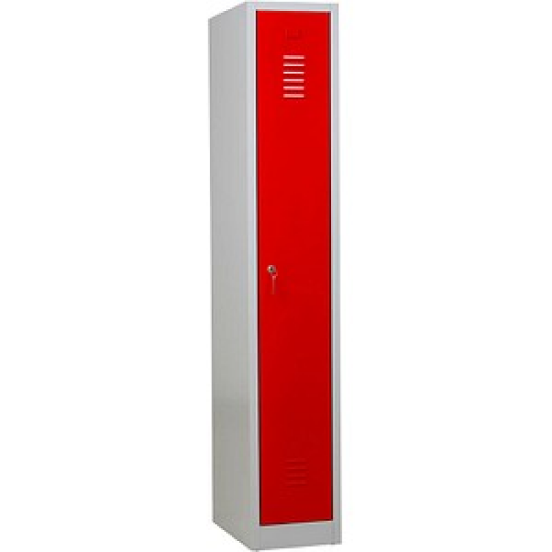 Gürkan Spind lichtgrau, feuerrot 104754, 1 Schließfach 30,0 x 50,0 x 180,0 cm – Bild 1 von 7
