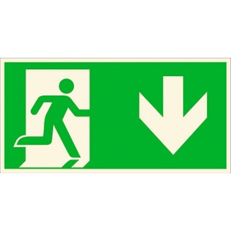 SafetyMarking® Rettungszeichen "Notausgang rechts, abwärts" rechteckig 30,0 x 15,0 cm, 1 St.