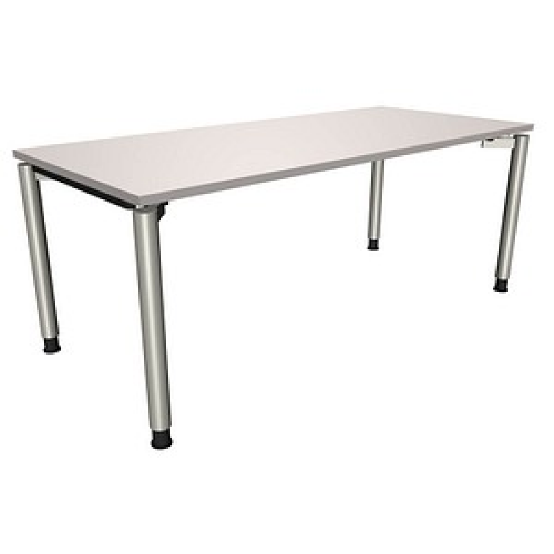 fm fastline höhenverstellbarer Schreibtisch lichtgrau rechteckig, 4-Fuß-Gestell silber 180,0 x 80,0 cm – Bild 1 von 2