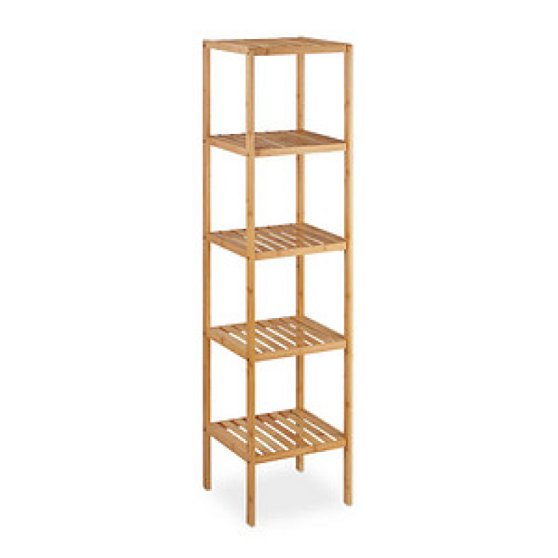 relaxdays Badregal braun 34,0 x 33,0 x 140,0 cm – Bild 1 von 8