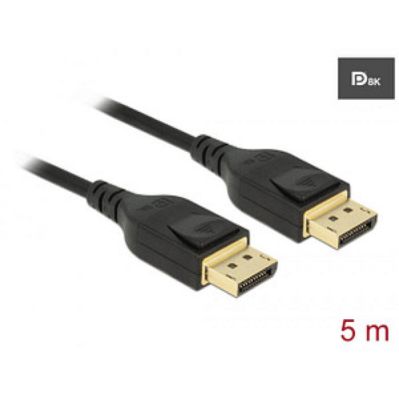 DeLOCK DisplayPort 1.4 Kabel 8K 60 Hz 5,0 m schwarz, 1 St. – Bild 1 von 4