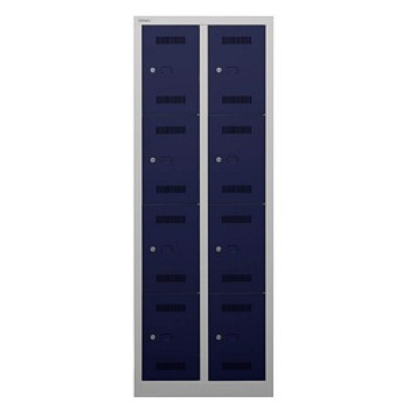 BISLEY Schließfachschrank MonoBloc ML06D4 lichtgrau, oxfordblau ML06D4505, 8 Schließfächer 61,0 x 50,0 x 170,0 cm – Bild 1 von 4
