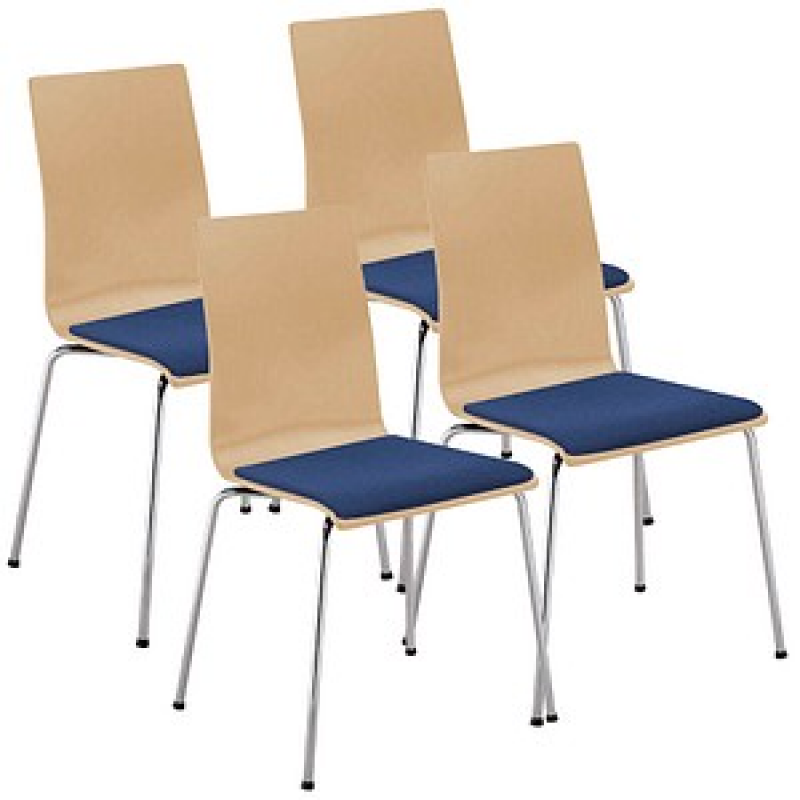 Nowy Styl Schalenstühle Cafe VII buche, blau Holz, 4 St. – Bild 1 von 2
