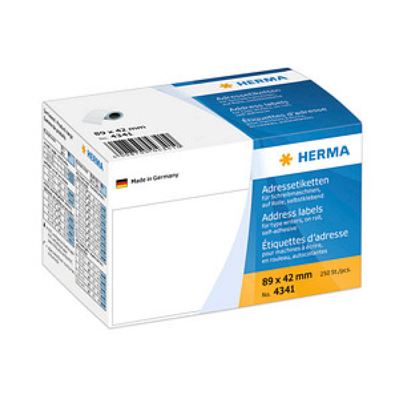 HERMA Adressetiketten 4341 weiß 89,0 x 42,0 mm, 250 Etiketten – Bild 1 von 2