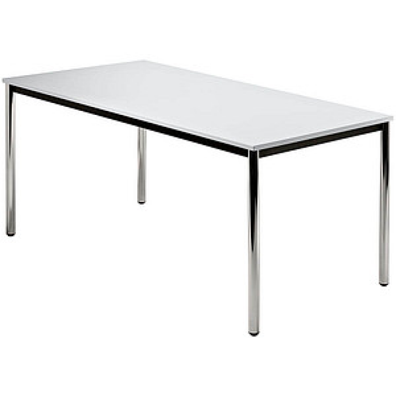 AKTION: HAMMERBACHER Konferenztisch VDR16 lichtgrau rechteckig, Rundrohr chrom, 160,0 x 80,0 x 72,0 cm – Bild 1 von 5