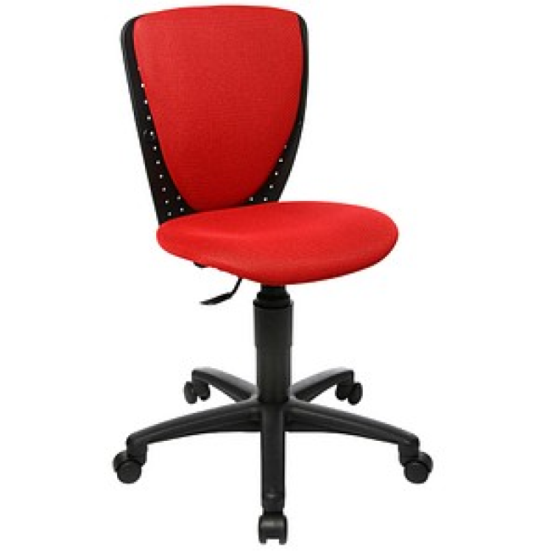 Topstar Kinderdrehstuhl High S'cool®, 70570BB20 Stoff rot, Gestell schwarz – Bild 1 von 4